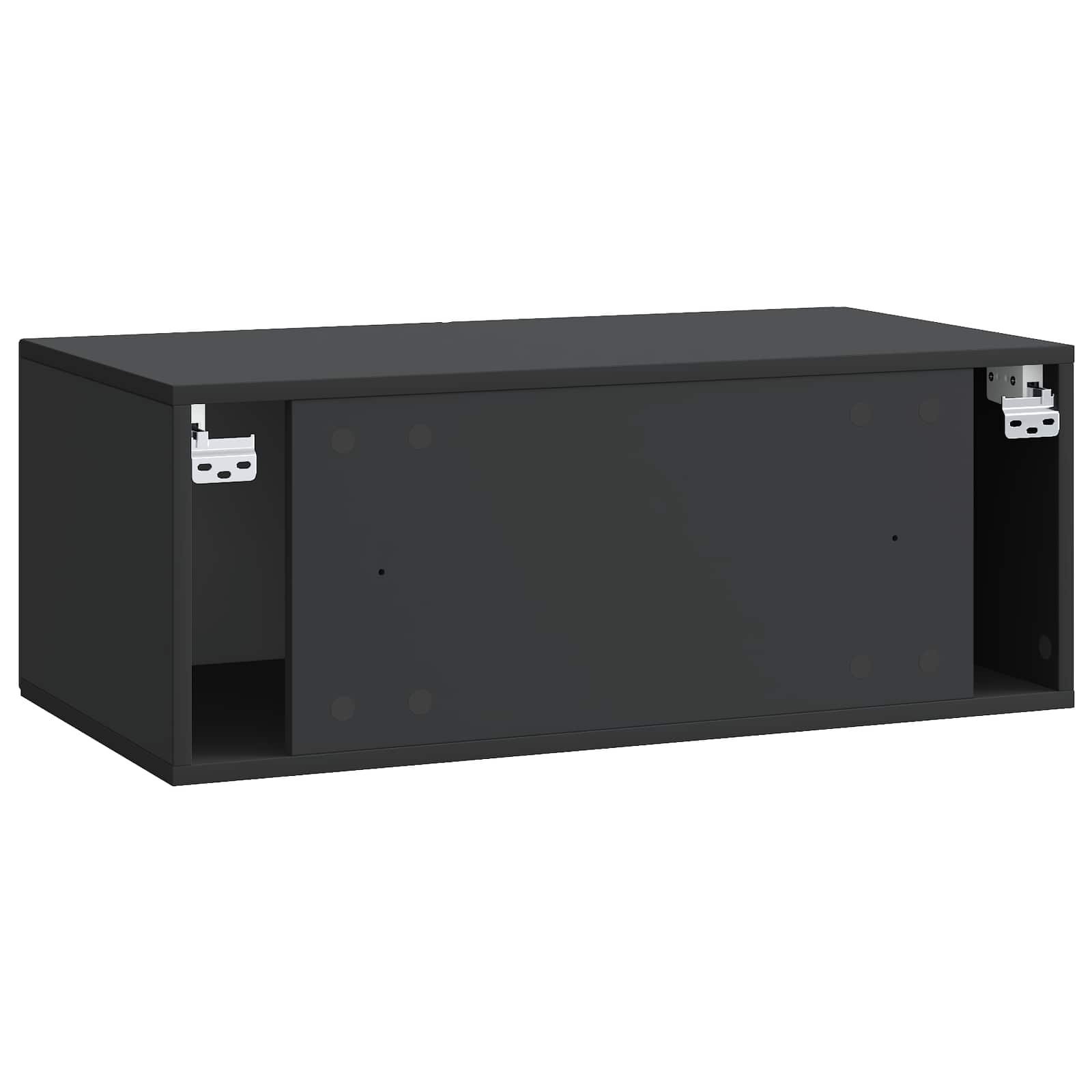 Nástěnná Tv Skříň Černá 78,5 X 41 X 30 Cm Kompozitní Dřevo