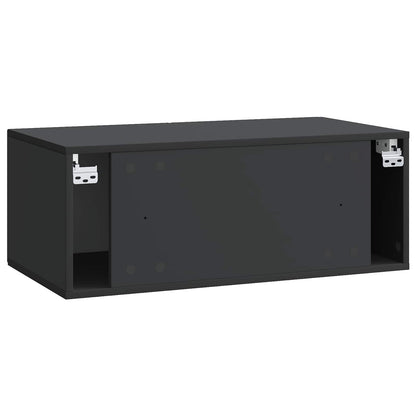 Nástěnná Tv Skříň Černá 78,5 X 41 X 30 Cm Kompozitní Dřevo