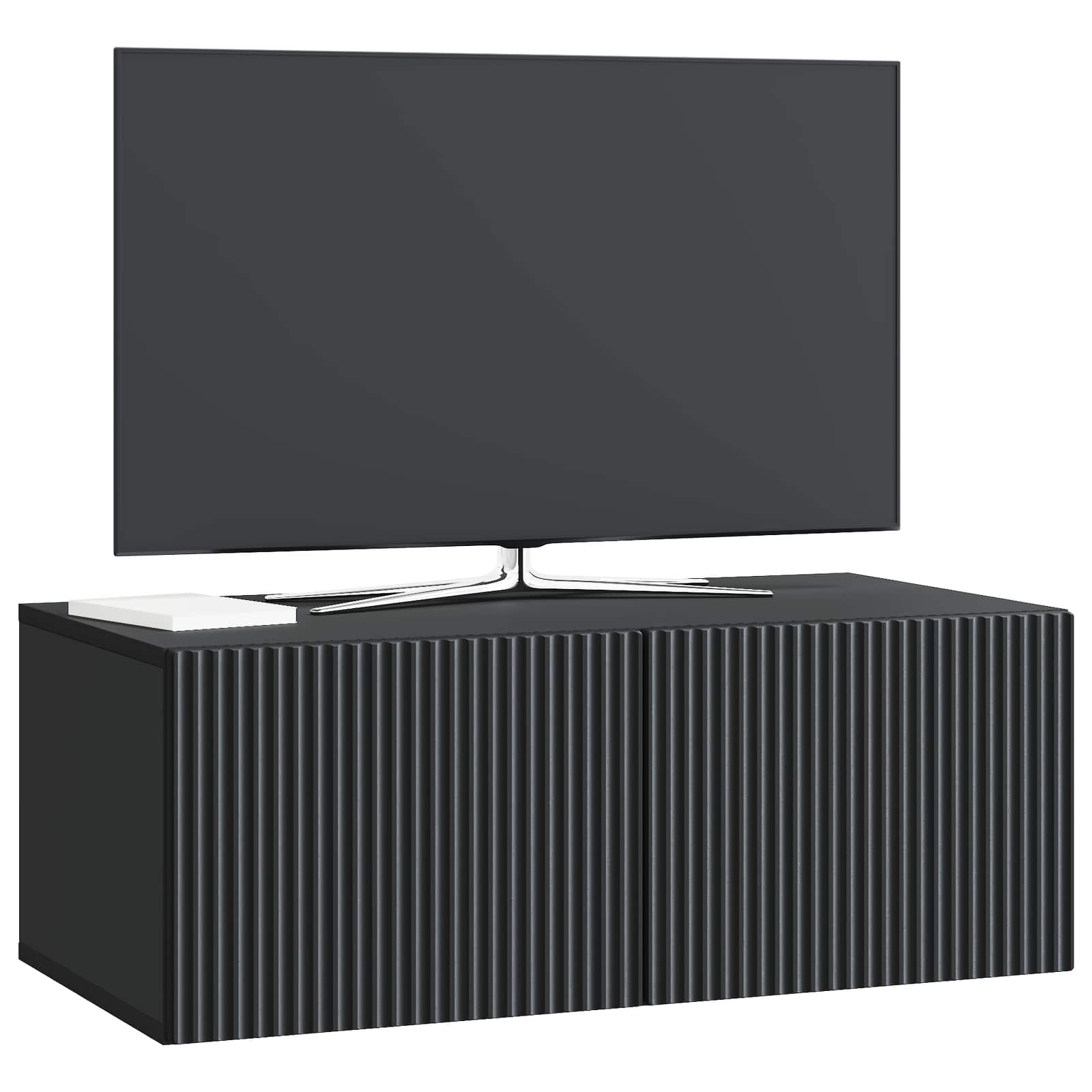 Nástěnná Tv Skříň Černá 78,5 X 41 X 30 Cm Kompozitní Dřevo