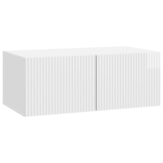 Nástěnná Tv Skříň Bílá S Vysokým Leskem 78,5 X 41 X 30 Cm