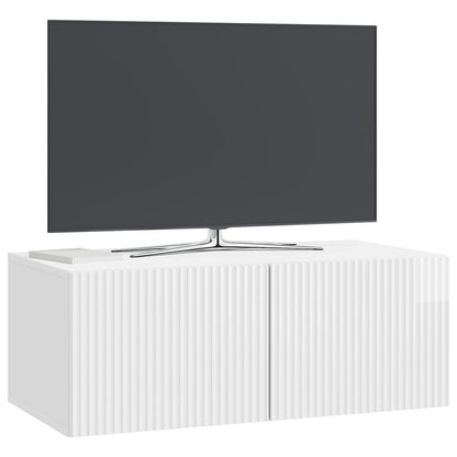 Nástěnná Tv Skříň Bílá S Vysokým Leskem 78,5 X 41 X 30 Cm