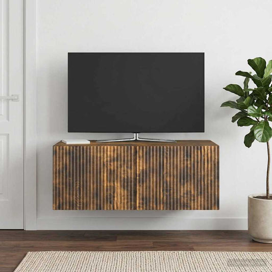 Nástěnná Tv Skříň Nástěnný Kouřový Dub 78,5 X 41 X 30 Cm