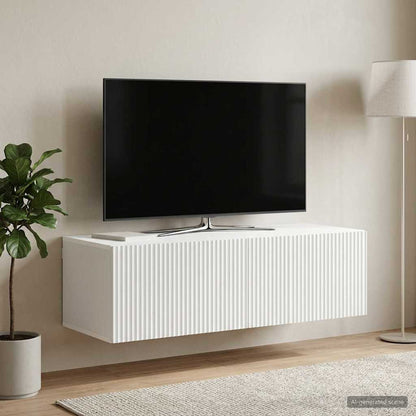 Nástěnná Tv Skříň Bílá 98 X 41 X 30 Cm Kompozitní Dřevo