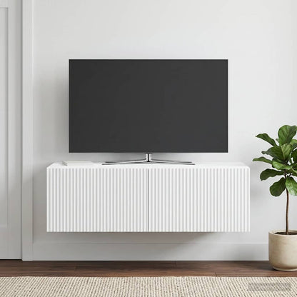 Nástěnná Tv Skříň Bílá 98 X 41 X 30 Cm Kompozitní Dřevo