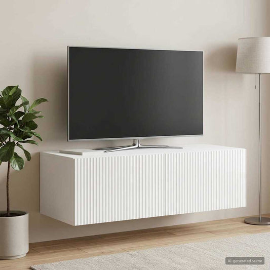 Nástěnná Tv Skříň Bílá S Vysokým Leskem 98 X 41 X 30 Cm