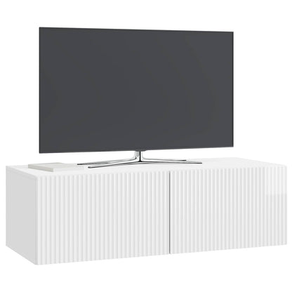 Nástěnná Tv Skříň Bílá S Vysokým Leskem 98 X 41 X 30 Cm