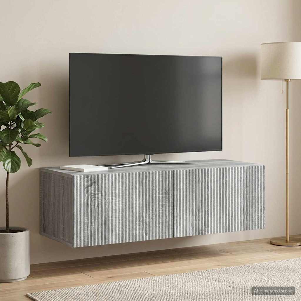 Nástěnná Tv Skříň Šedá Sonoma 98 X 41 X 30 Cm Kompozitní Dřevo