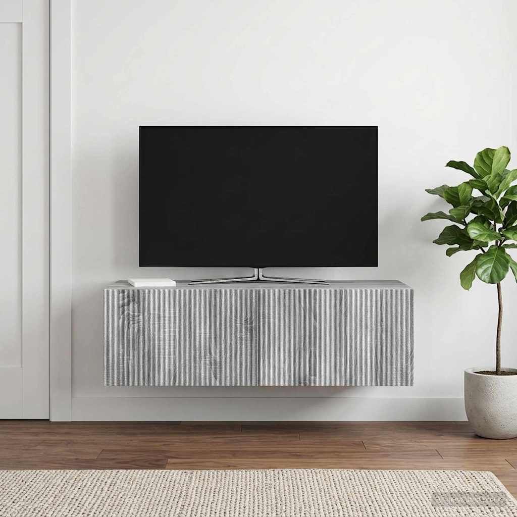 Nástěnná Tv Skříň Šedá Sonoma 98 X 41 X 30 Cm Kompozitní Dřevo