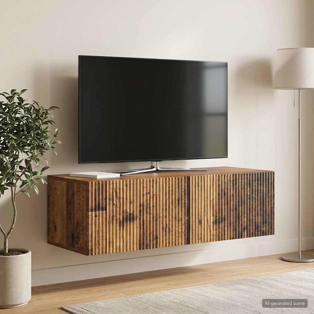 Nástěnná Tv Skříň Staré Dřevo 98 X 41 X 30 Cm Kompozitní Dřevo