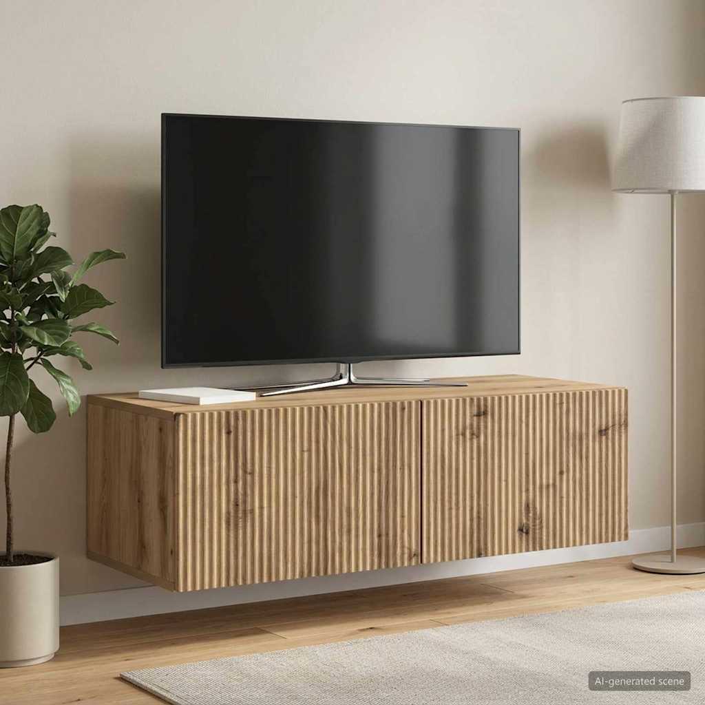 Nástěnná Tv Skříň 98 X 41 X 30 Cm Dub Artisan Kompozitní Dřevo