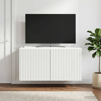 Nástěnná Tv Skříň Bílá 59,5 X 31 X 30 Cm Kompozitní Dřevo