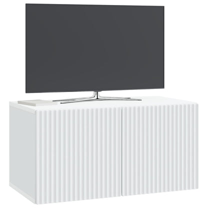 Nástěnná Tv Skříň Bílá 59,5 X 31 X 30 Cm Kompozitní Dřevo