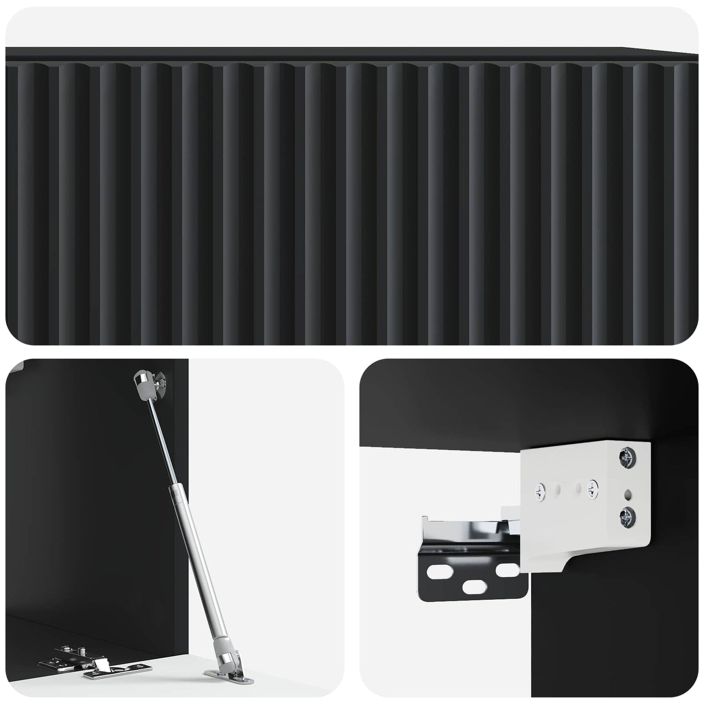 Nástěnná Tv Skříň Černá 59,5 X 31 X 30 Cm Kompozitní Dřevo
