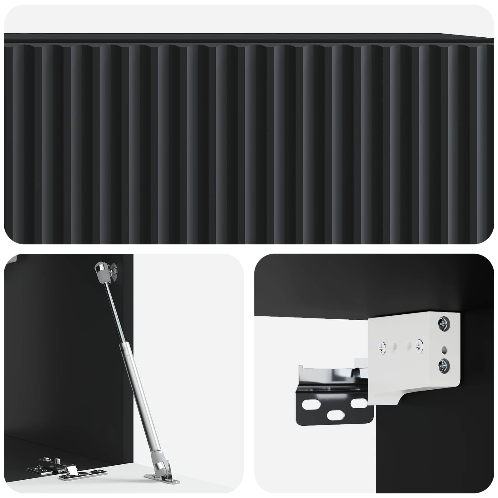 Nástěnná Tv Skříň Černá 59,5 X 31 X 30 Cm Kompozitní Dřevo