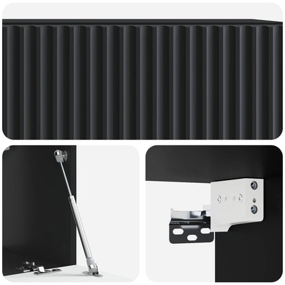 Nástěnná Tv Skříň Černá 59,5 X 31 X 30 Cm Kompozitní Dřevo
