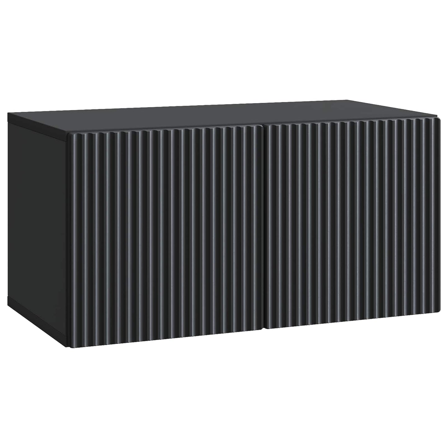 Nástěnná Tv Skříň Černá 59,5 X 31 X 30 Cm Kompozitní Dřevo