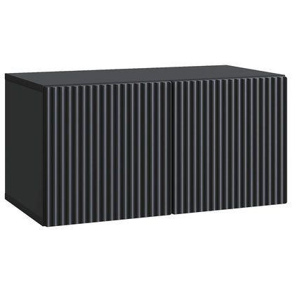 Nástěnná Tv Skříň Černá 59,5 X 31 X 30 Cm Kompozitní Dřevo