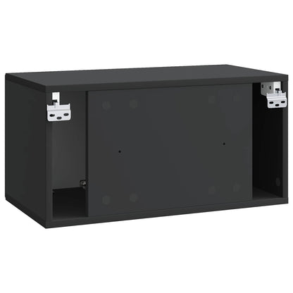 Nástěnná Tv Skříň Černá 59,5 X 31 X 30 Cm Kompozitní Dřevo