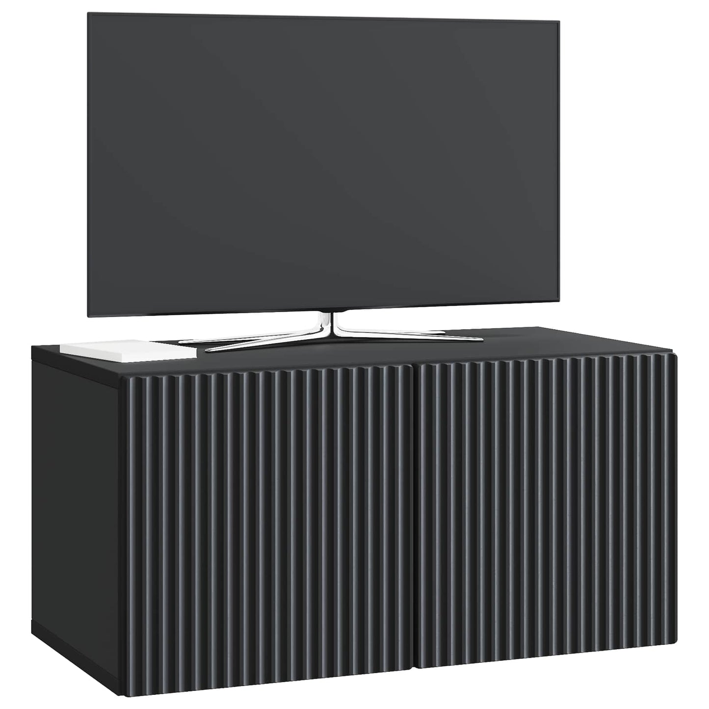 Nástěnná Tv Skříň Černá 59,5 X 31 X 30 Cm Kompozitní Dřevo