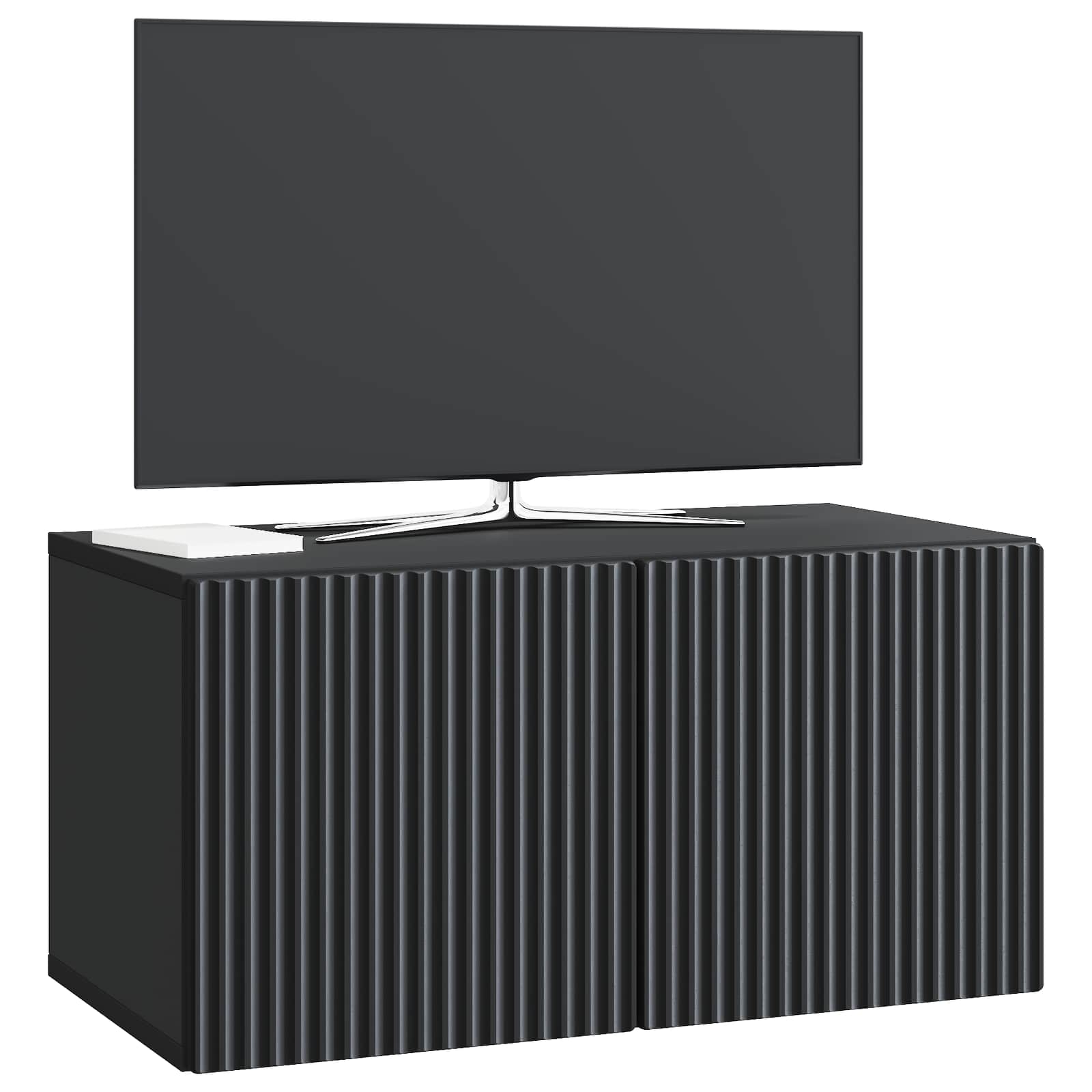 Nástěnná Tv Skříň Černá 59,5 X 31 X 30 Cm Kompozitní Dřevo