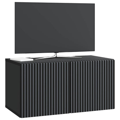 Nástěnná Tv Skříň Černá 59,5 X 31 X 30 Cm Kompozitní Dřevo