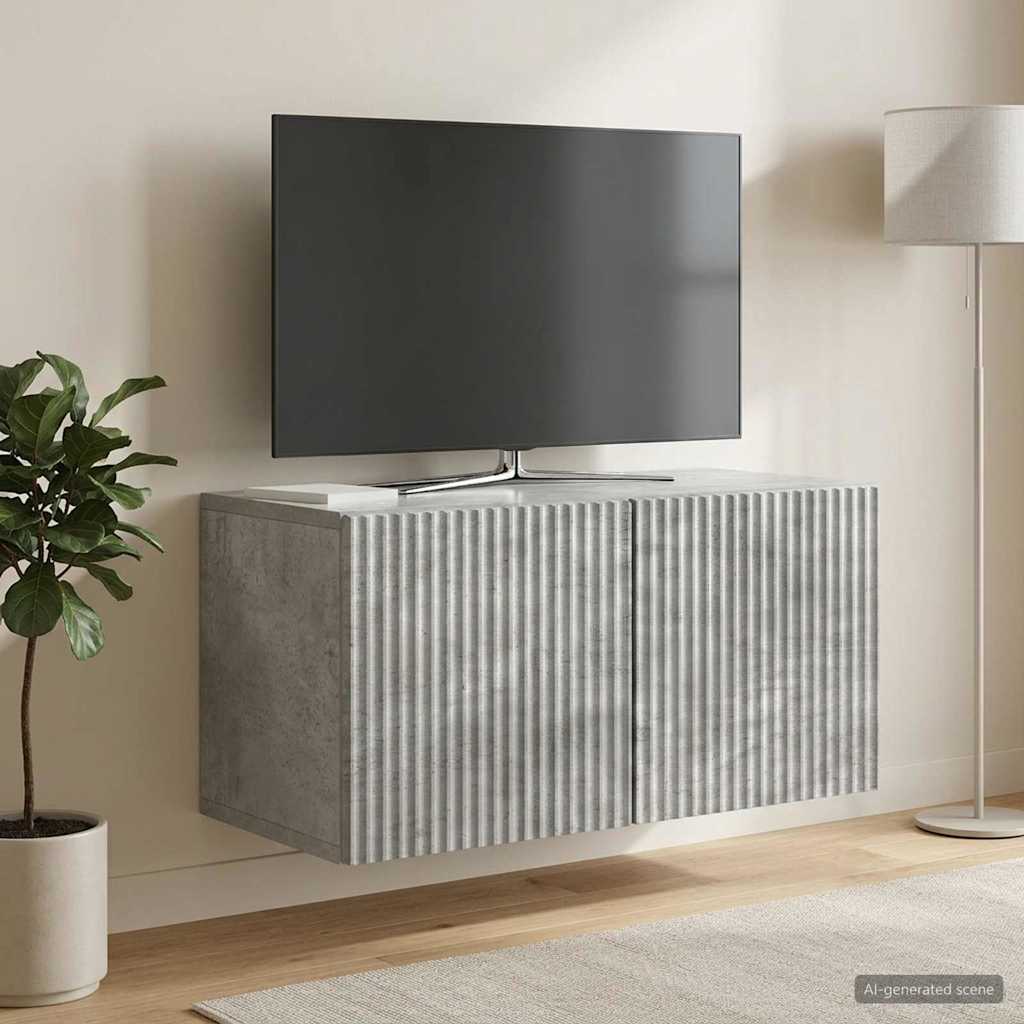 Nástěnná Tv Skříň Nástěnný Betonově Šedá 59,5 X 31 X 30 Cm