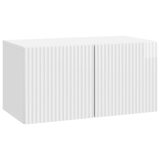 Nástěnná Tv Skříň Bílá S Vysokým Leskem 59,5 X 31 X 30 Cm