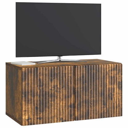 Nástěnná Tv Skříň Nástěnný Kouřový Dub 59,5 X 31 X 30 Cm