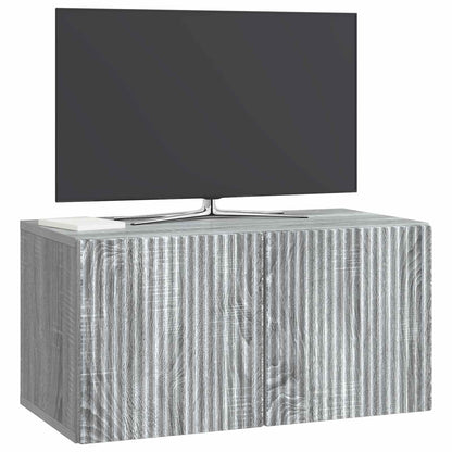 Nástěnná Tv Skříň Nástěnný Šedá Sonoma 59,5 X 31 X 30 Cm