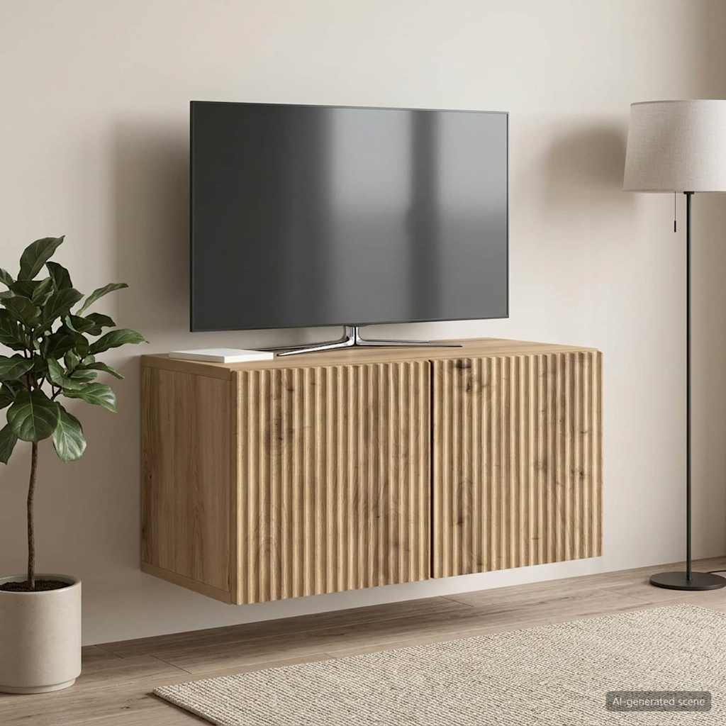 Nástěnná Tv Skříň 59,5 X 31 X 30 Cm Dub Artisan