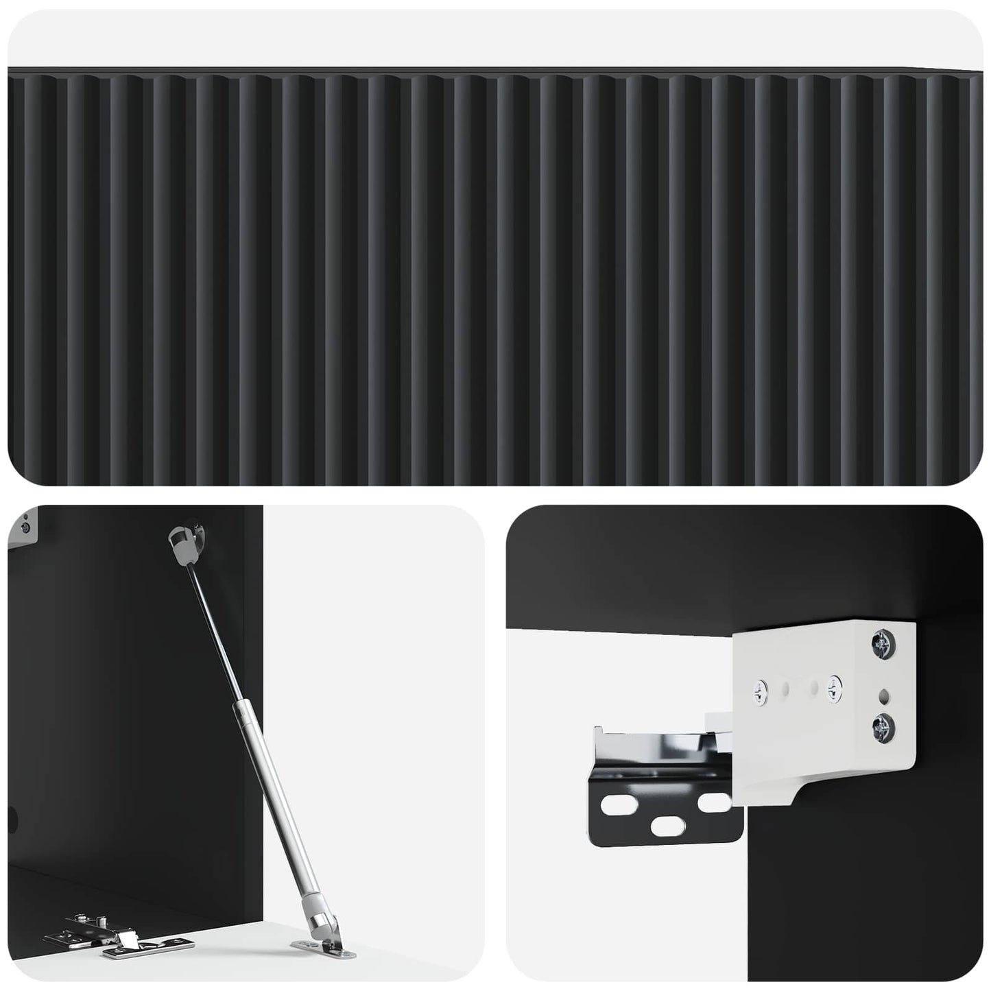 Nástěnná Tv Skříň Černá 78,5 X 31 X 30 Cm Kompozitní Dřevo