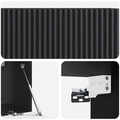 Nástěnná Tv Skříň Černá 78,5 X 31 X 30 Cm Kompozitní Dřevo