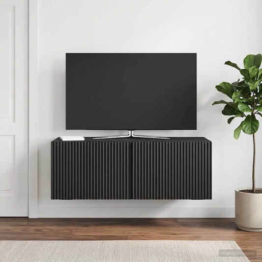 Nástěnná Tv Skříň Černá 78,5 X 31 X 30 Cm Kompozitní Dřevo