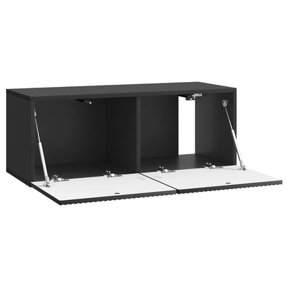Nástěnná Tv Skříň Černá 78,5 X 31 X 30 Cm Kompozitní Dřevo