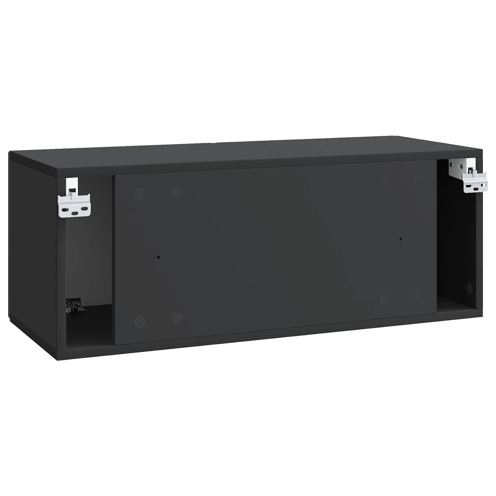 Nástěnná Tv Skříň Černá 78,5 X 31 X 30 Cm Kompozitní Dřevo