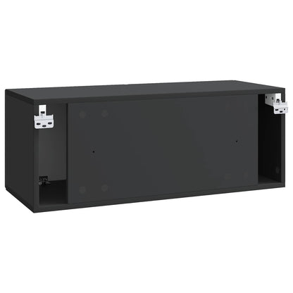 Nástěnná Tv Skříň Černá 78,5 X 31 X 30 Cm Kompozitní Dřevo