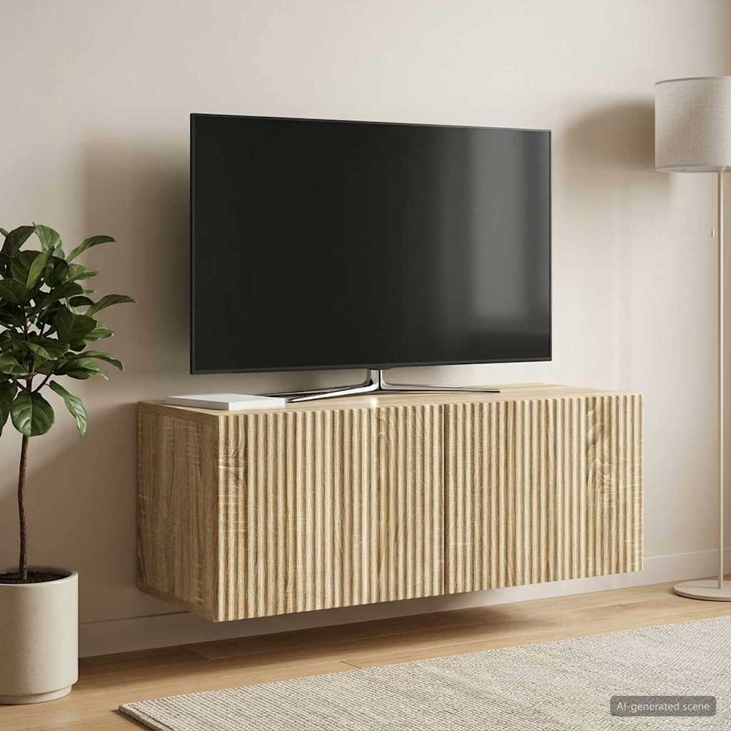 Nástěnná Tv Skříň Dub Sonoma 78,5 X 31 X 30 Cm Kompozitní Dřevo