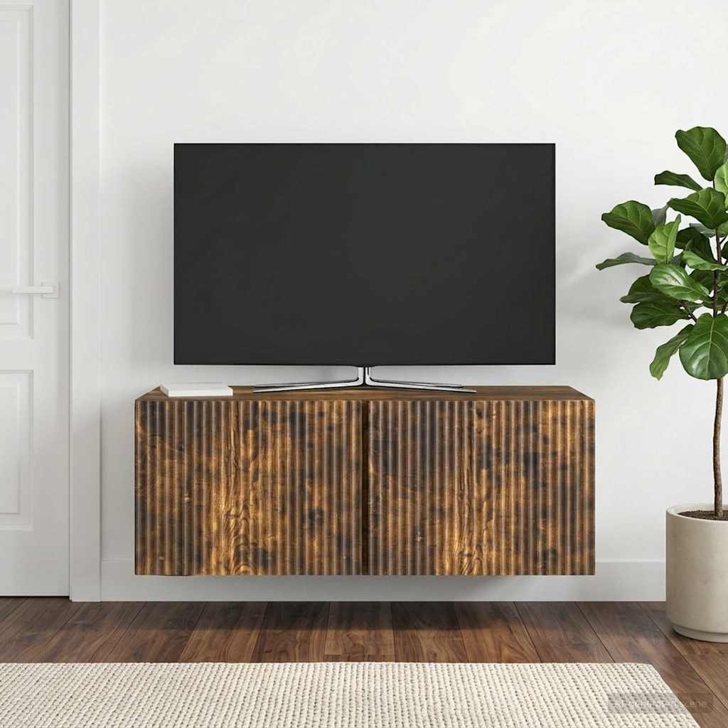 Nástěnná Tv Skříň Nástěnný Kouřový Dub 78,5 X 31 X 30 Cm