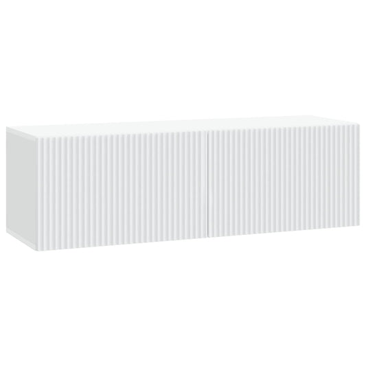 Nástěnná Tv Skříň Bílá 98 X 31 X 30 Cm Kompozitní Dřevo