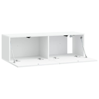 Nástěnná Tv Skříň Bílá 98 X 31 X 30 Cm Kompozitní Dřevo