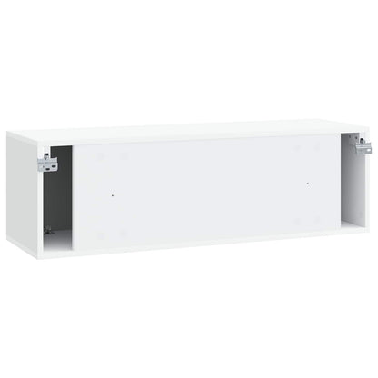 Nástěnná Tv Skříň Bílá 98 X 31 X 30 Cm Kompozitní Dřevo