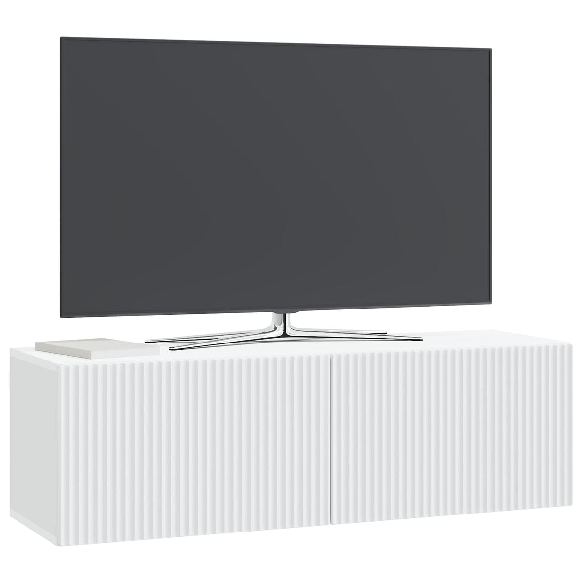 Nástěnná Tv Skříň Bílá 98 X 31 X 30 Cm Kompozitní Dřevo
