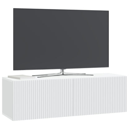 Nástěnná Tv Skříň Bílá 98 X 31 X 30 Cm Kompozitní Dřevo