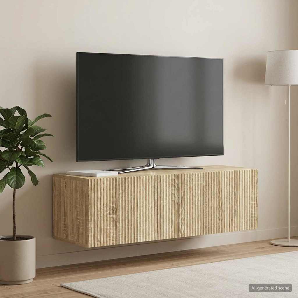 Nástěnná Tv Skříň Dub Sonoma 98 X 31 X 30 Cm Kompozitní Dřevo