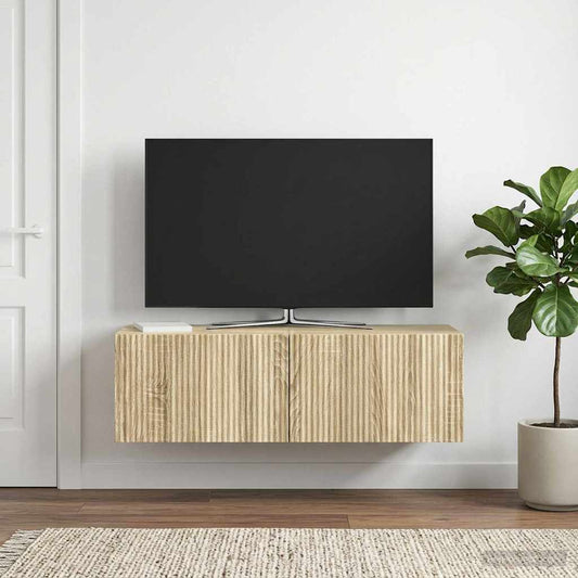 Nástěnná Tv Skříň Dub Sonoma 98 X 31 X 30 Cm Kompozitní Dřevo