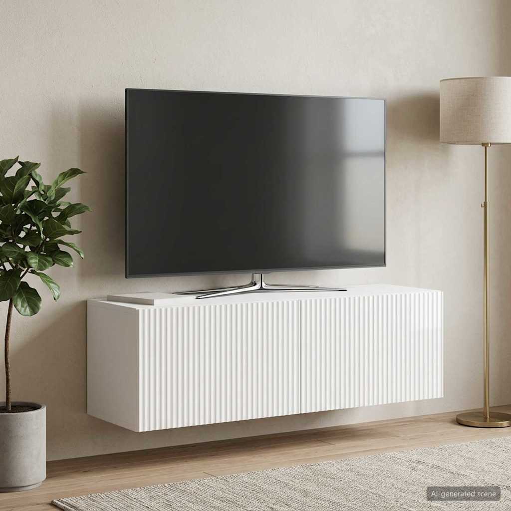 Nástěnná Tv Skříň Bílá S Vysokým Leskem 98 X 31 X 30 Cm