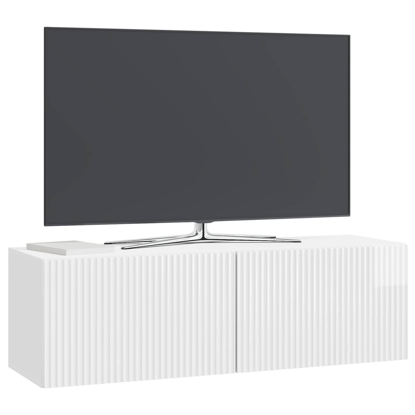 Nástěnná Tv Skříň Bílá S Vysokým Leskem 98 X 31 X 30 Cm