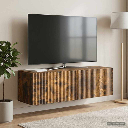 Nástěnná Tv Skříň Kouřový Dub 98 X 31 X 30 Cm Kompozitní Dřevo