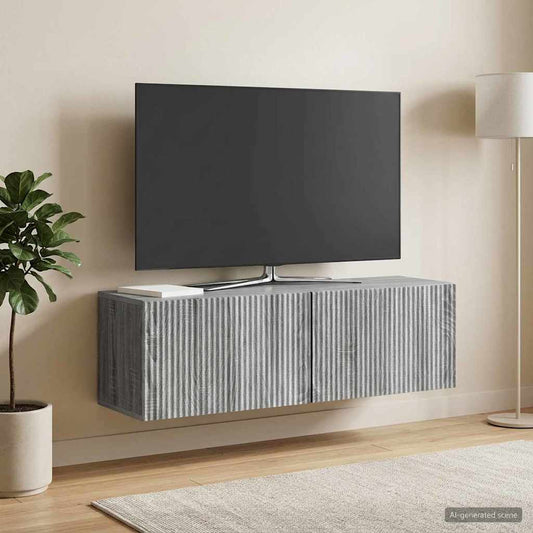 Nástěnná Tv Skříň Šedá Sonoma 98 X 31 X 30 Cm Kompozitní Dřevo