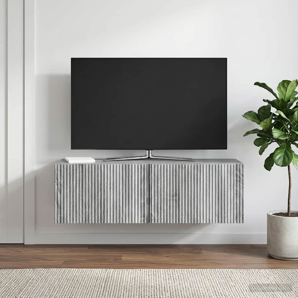 Nástěnná Tv Skříň Šedá Sonoma 98 X 31 X 30 Cm Kompozitní Dřevo